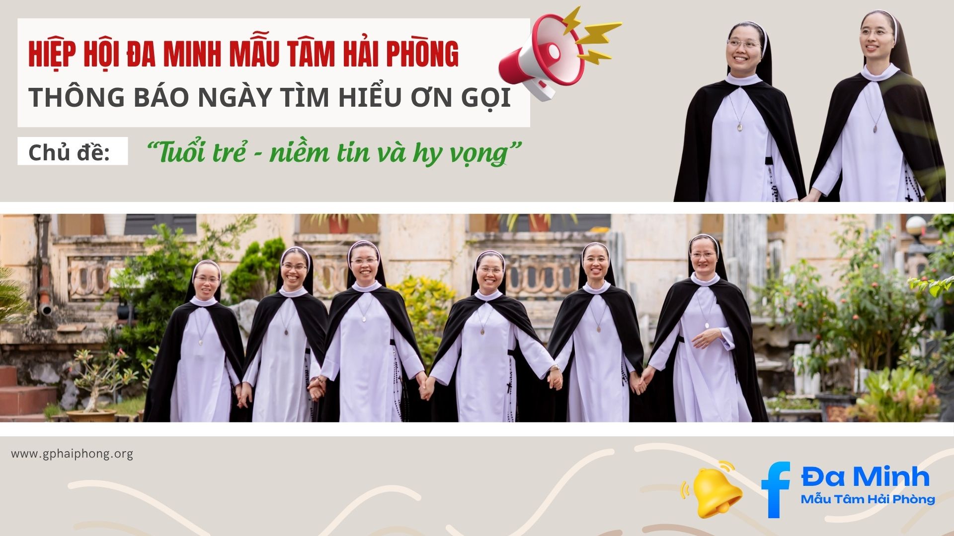 Đaminh Mẫu Tâm Hải Phòng: Thông báo ngày tìm hiểu ơn gọi
